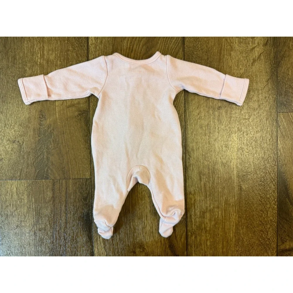 Carters Baby Sleeper Girl Preemie Waffle Knit Pink Heart Outfit Zipper Clothes‎